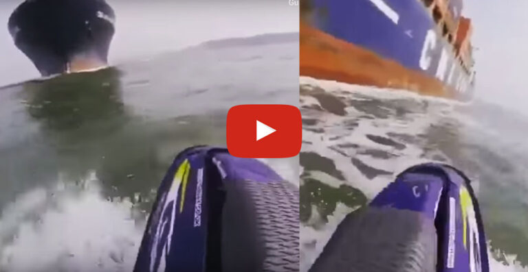 jet skier choca contra un buque